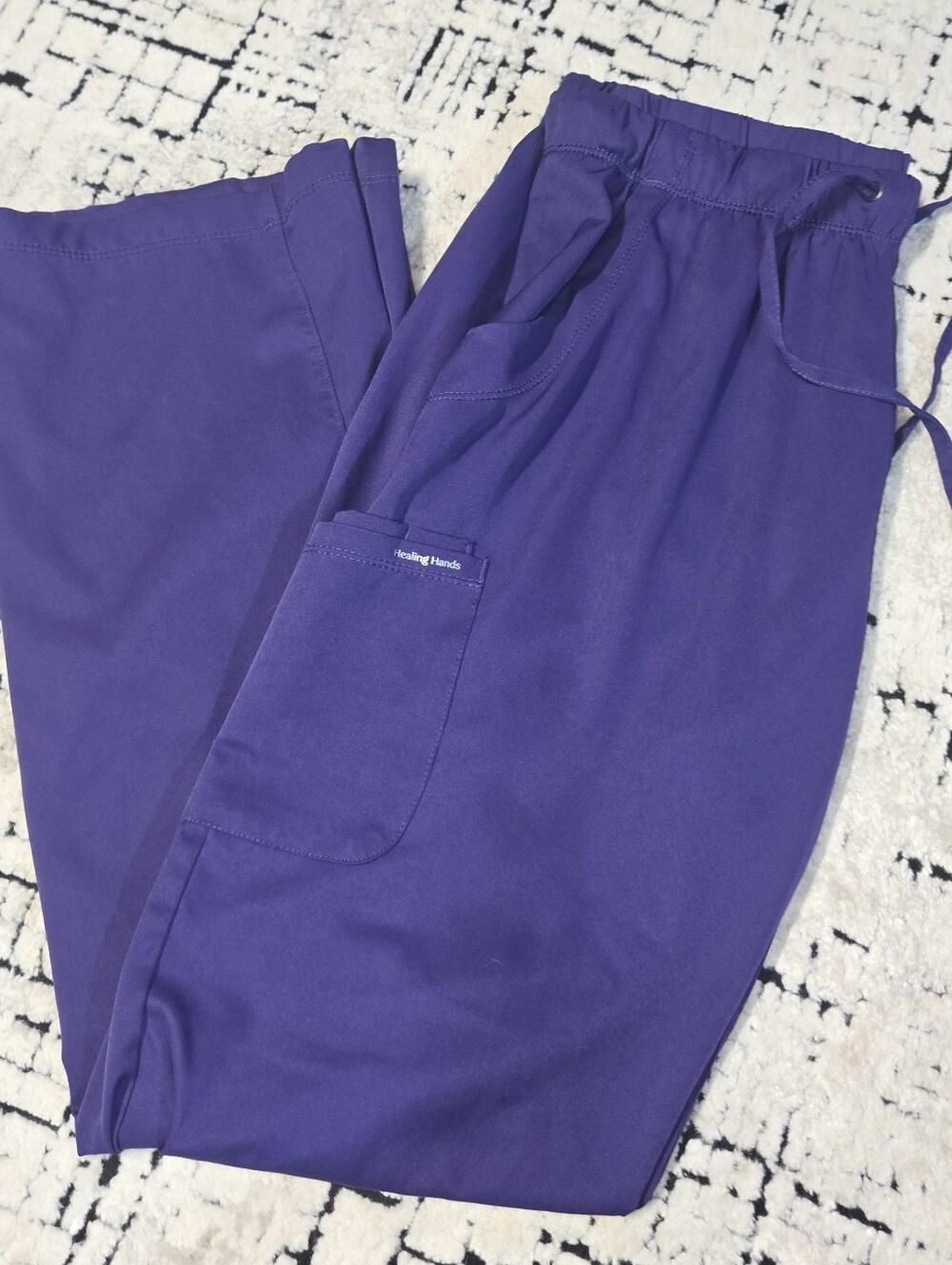 Healing Hands Purple  scrub pants Womens size L Tall